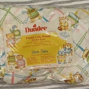 New Vintage Dundee Fitted Crib Sheet Nursery Shirt Tales 1980 Hallmark Animals